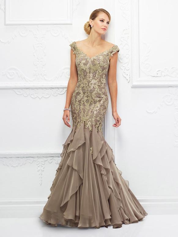 Ivonne D For Mon Cheri - 118d01 Ruffled Fitted Trumpet Evening D4r