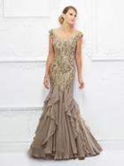 Ivonne D For Mon Cheri - 118d01 Ruffled Fitted Trumpet Evening D4r