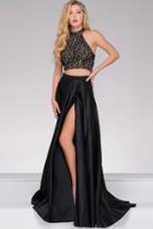 Jovani - Jvn41499 Two Piece High Halter Gown With Slit