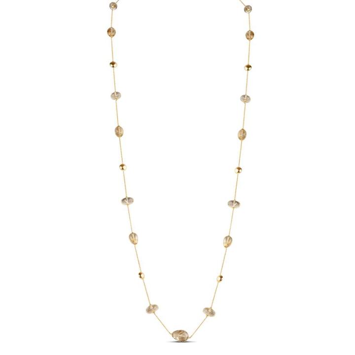 Tresor Collection - Golden Rutile Long Necklace In 18k Yellow Gold