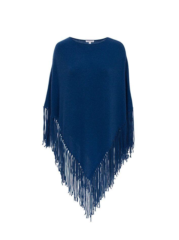 Minnie Rose - Cashmere Fringe Hankie Poncho