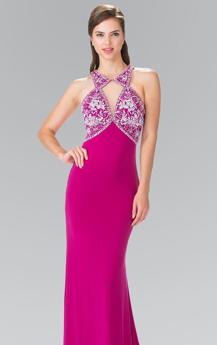 Elizabeth K - Halter Cut Outs Long Gown Gl2355