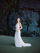 Wilderly Bride By Allure Bridals - F116 Halter Sheath Lace Bridal Dress