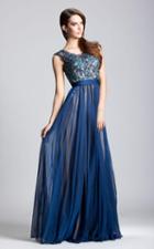 La Femme - 19150 Lustrous Lace Embellished Evening Gown