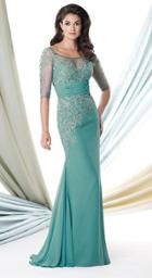 Montage By Mon Cheri - 114911w Long Dress In Loden Green
