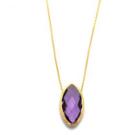 Tresor Collection - 18k Yellow Gold Gemstone Pendant Necklace In Marquise