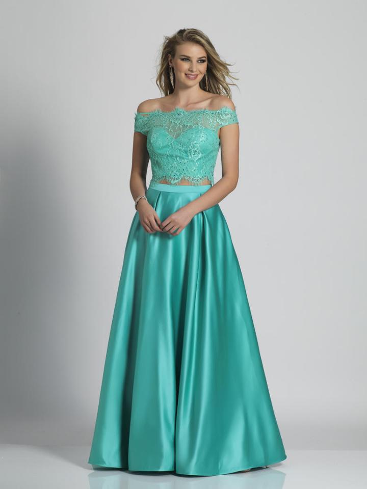 Dave & Johnny - A6154 Scalloped Off Shoulder A-line Dress