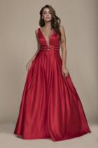 Nox Anabel - M130 Plunging V-neck Tri-band Mikado Ballgown