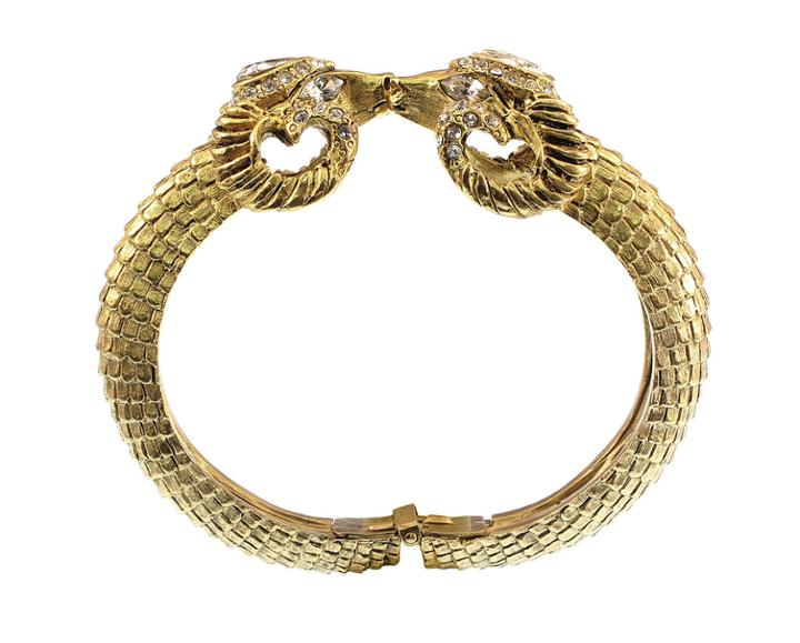 Elizabeth Cole Jewelry - Gold Double Ram Head Bracelet