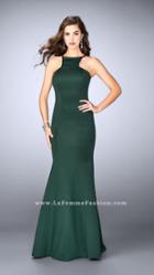 La Femme - Halter Strappy Back Neoprene Mermaid Prom Dress 24374