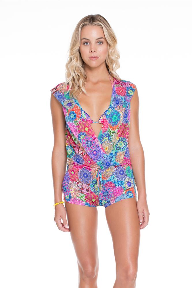 Luli Fama - Hoodie Romper In Multicolor (l491849)