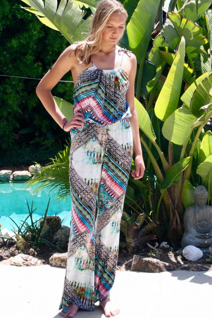Sun Goddess Playsuit In Kaleidescope