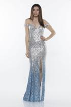 Milano Formals - E2430 Sequin Off Shoulder Sheath Dress