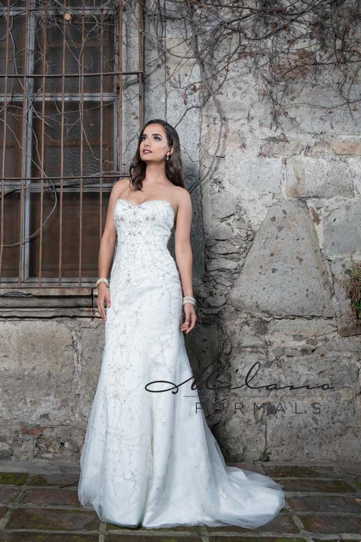 Milano Formals - Aa9313 Jewel Accented Strapless Trumpet Gown