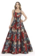 Morrell Maxie - 15624 Floral Print Scoop Evening Gown