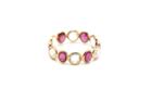 Tresor Collection - Rainbow Moonstone Stackable Ring Band In 18k Yellow Gold
