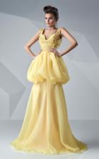 Mnm Couture - Sleeveless Blouson Ruffled Long Gown G0651