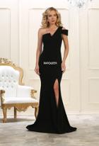 May Queen - Fitted One Shoulder Strap Dress With Slit