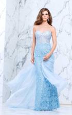 Tarik Ediz - Lavish Lace Sheer Evening Dress 50103