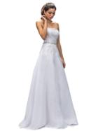 Gorgeous Strapless Dress With Silver Belt