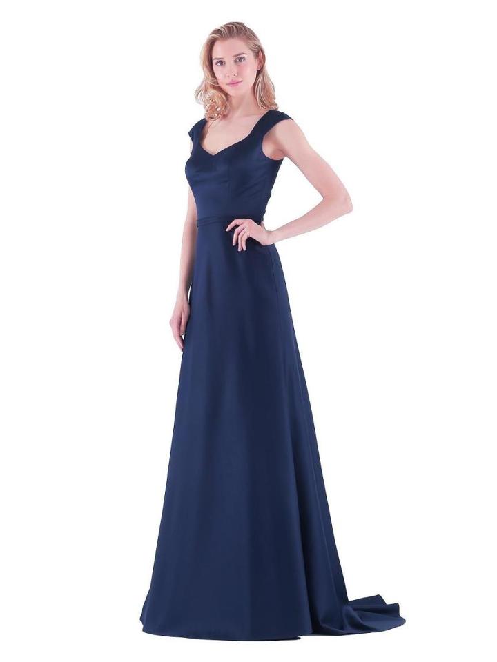 Glow By Colors - G652 V-neck Cotele A-line Dress