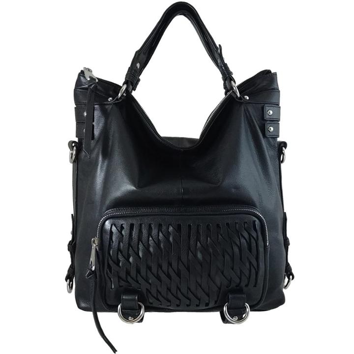Joelle Hawkens By Treesje - Santa Monica Tall Satchel Lamba Cow / Black