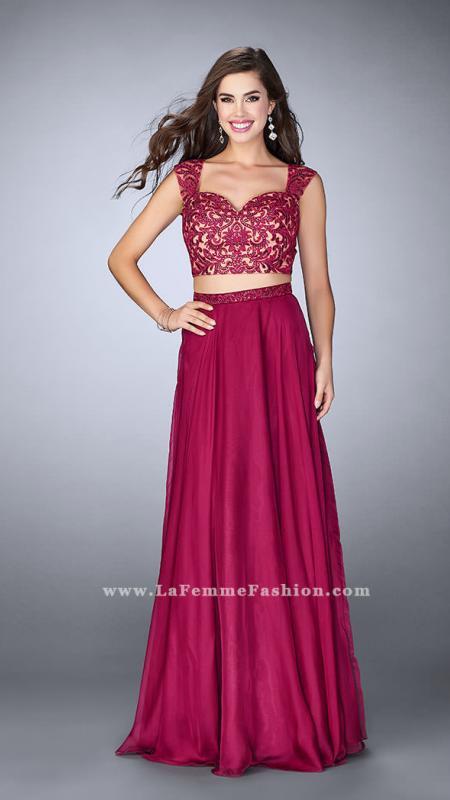 Gigi - Beautiful Embroidered Sweetheart Two-piece Chiffon Dress 24564