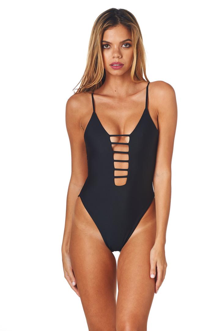 Montce Swim - Black Cage One-piece