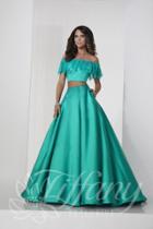 Tiffany Designs - 46134 Off-shoulder Two-piece Ballgown