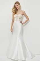 Angela And Alison - 81028 Sheer Strapless Mermaid Gown