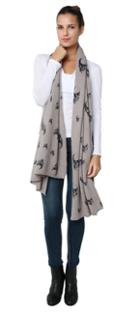 Dexter Skull Scarf Almond/ Charcoal