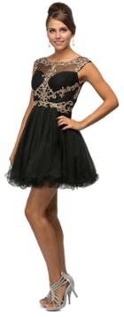 Dancing Queen - Babydoll Style Illusion Sweetheart Homecoming Dress 9486