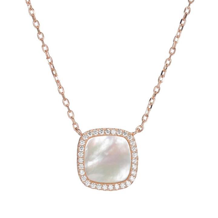 Teri Jon - Pave And Mother Of Pearl Square Necklace