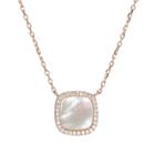 Teri Jon - Pave And Mother Of Pearl Square Necklace