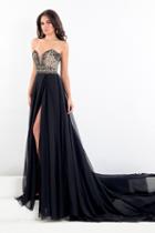 Rachel Allan Prima Donna - 5006 Strapless Sweetheart Slit Evening Gown