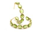 Tresor Collection - 18k Yellow Gold Medium Gemstone Hoop Earrings In Peridot