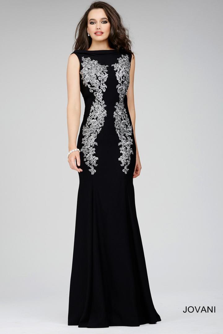 Jovani - 29041 Gorgeous Low V- Back Sheath Dress