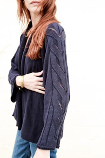 Goddis - Danika Drape Cardigan In Navy