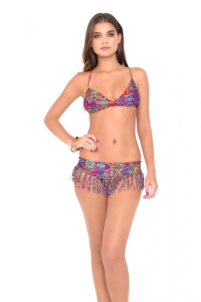 Luli Fama - Gipsy Soul Tasseled Skirt Band Moderate Bottom In Multicolor (l457539)