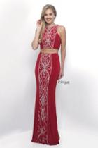 Intrigue - Two-piece Bejeweled Jersey Evening Dress 304