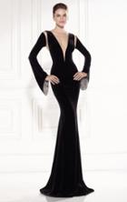 Tarik Ediz - Embellished Illusion Bateau Neck Gown 92427