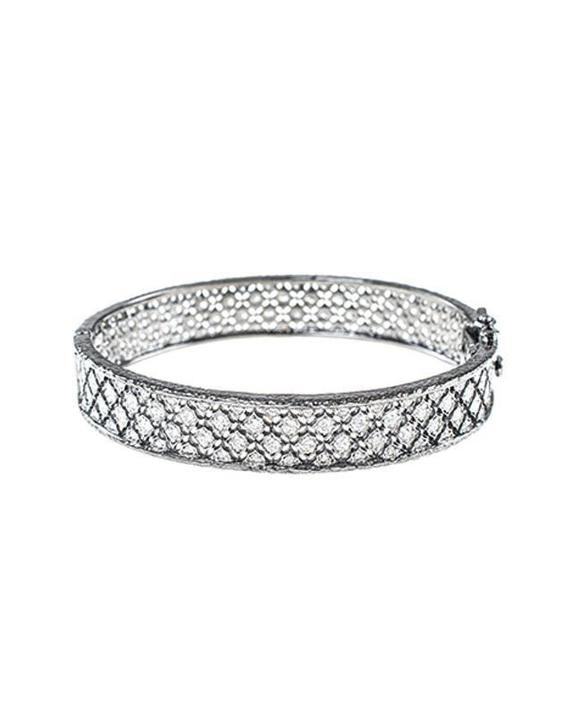 Jarin K Jewelry - Black Rhodium Filigree Bangle