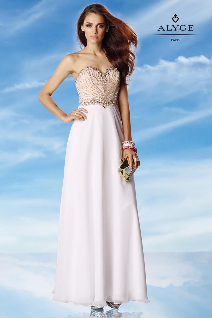 Alyce Paris - 6454 Prom Dress In White Nude