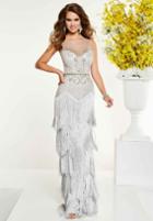 Panoply - 14866 Beaded Fringed Evening Gown