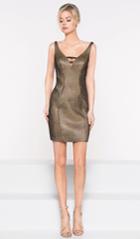 Colors Dress - 1981 Ornate Ladder Strapped Glitter Short Dress
