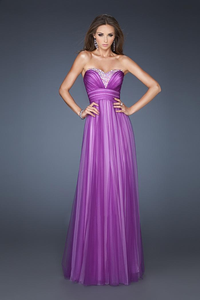 La Femme - 18746 Crystal Inset Layered Gown