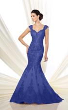 Ivonne D By Mon Cheri - Embroidered Cap Sleeves Trumpet Gown