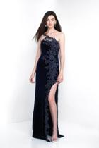 Intrigue - 454 Embellished Asymmetric Sheath Dress