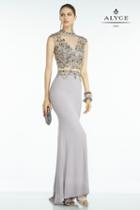 Alyce Paris - 6615 Prom Dress In Stone Multi-color