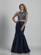 Dave & Johnny - A6270 Beaded Halter Neck Two-piece Gown